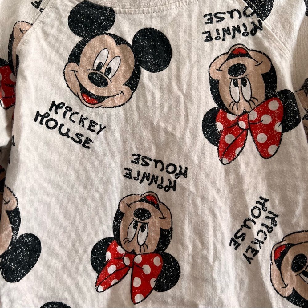 Zara Disney Minnie Mickey Mouse Long Sleeve Top Girls 4-5 Years